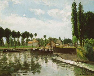 The Lock at Pontoise, 1869-70 by Camille Jacob Pissarro